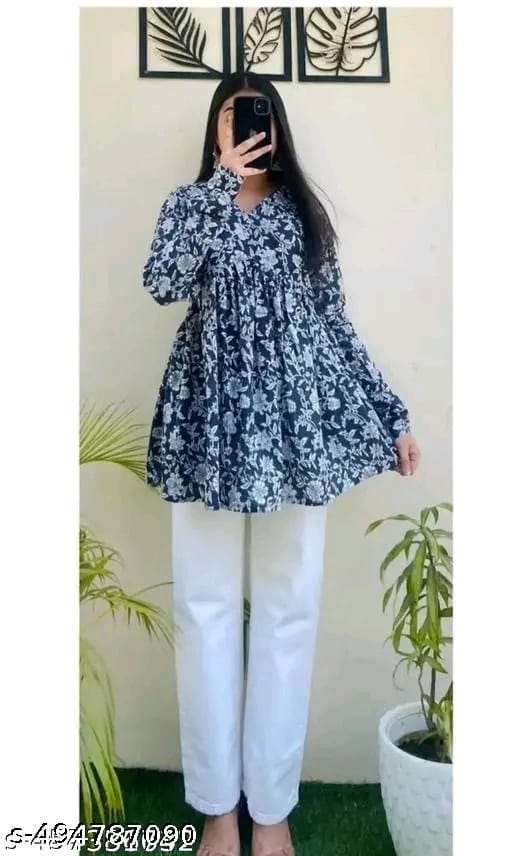 Women Rayon Printed Short Kurti.... - Image 1