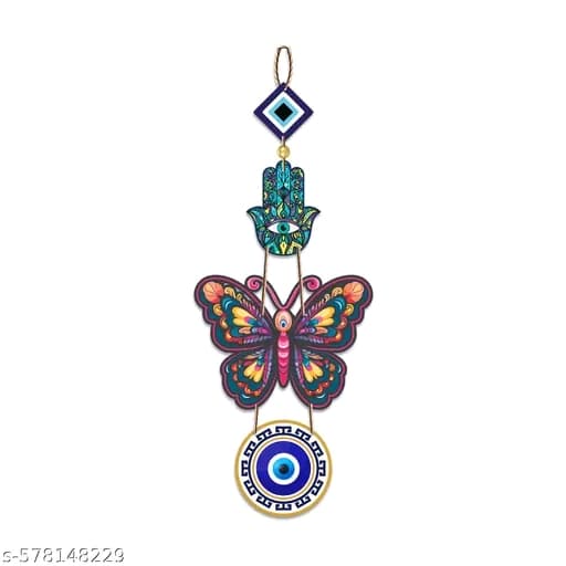 Decor Smart Butterfly Wooden Wall Hanging with Evil Eye Charm | De...'.