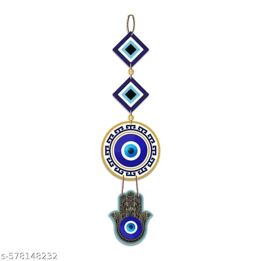 Decor Smart Evil Eye Hamsa Wall Hanging | Wooden Hanging with Naza...' - Image 1