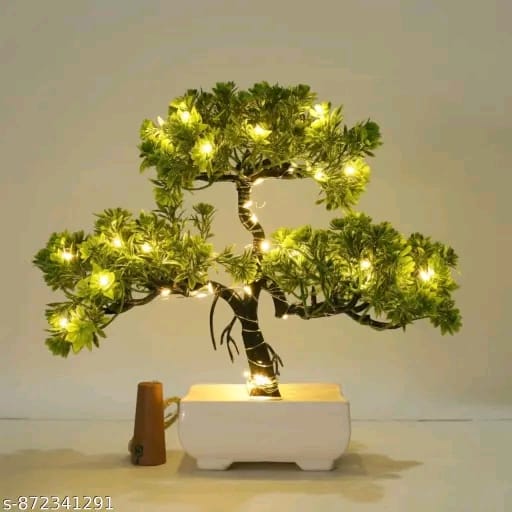 Artificial Bonsai Tree Plant & Flowers with LED Light for Home Decor - Image 1