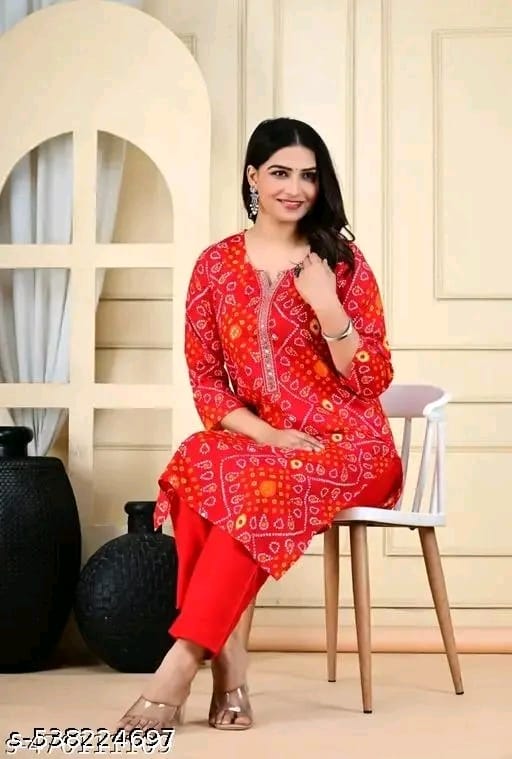 Latest Stylish Beautiful Kurta with Pant Set. - Image 1