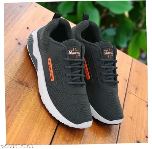 Stylish Grey Mesh Sneakers for Men.